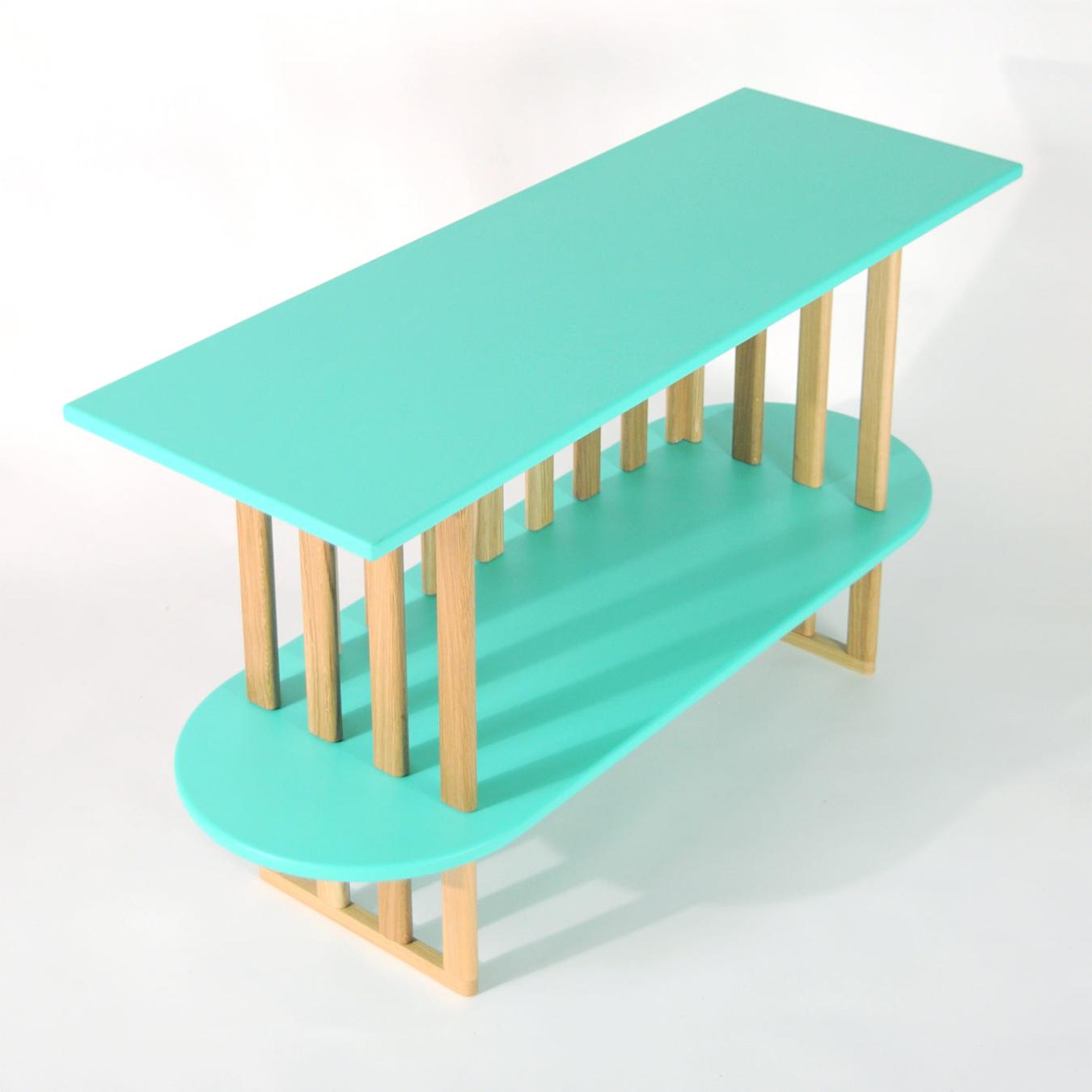 Groene tweelaagsе boekenkast