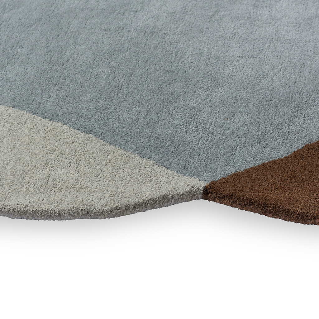 Tapis Element Chad brun/bleu | Taille: 160 × 188 cm