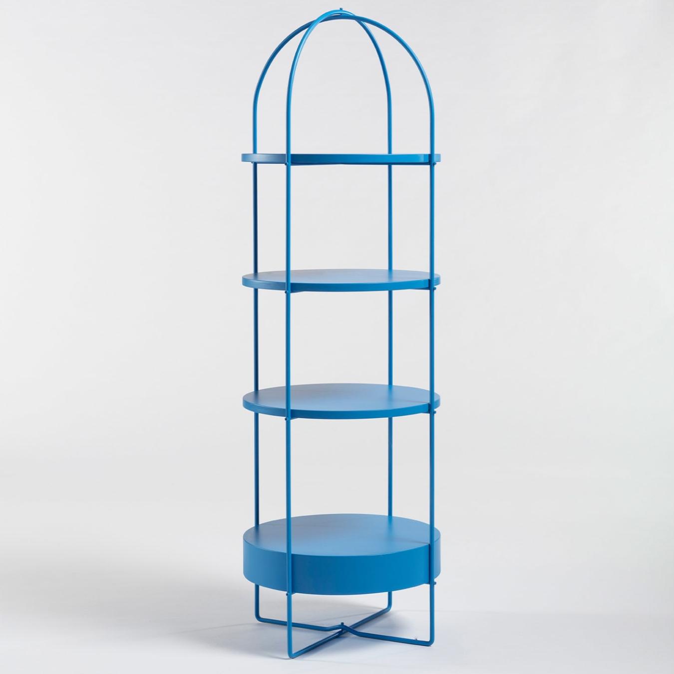 Bibliothèque laquée bleue
