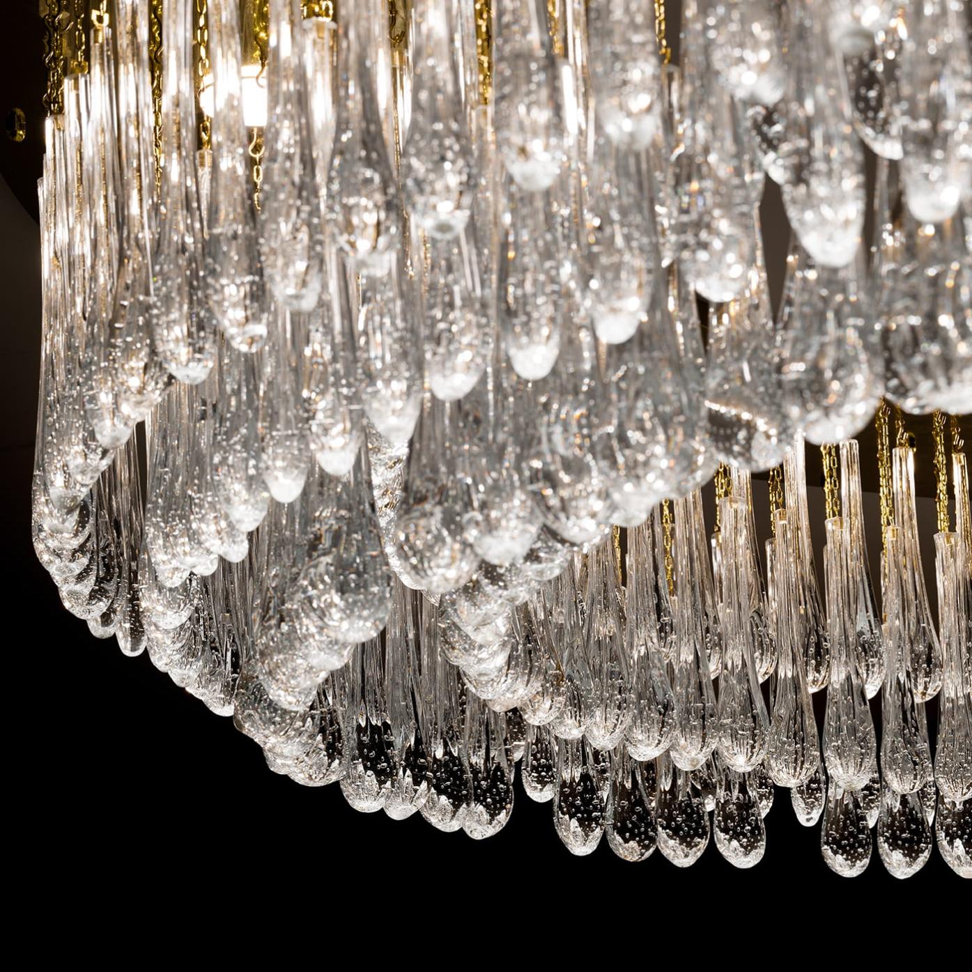 Ovale kroonluchter met Murano druppelglas