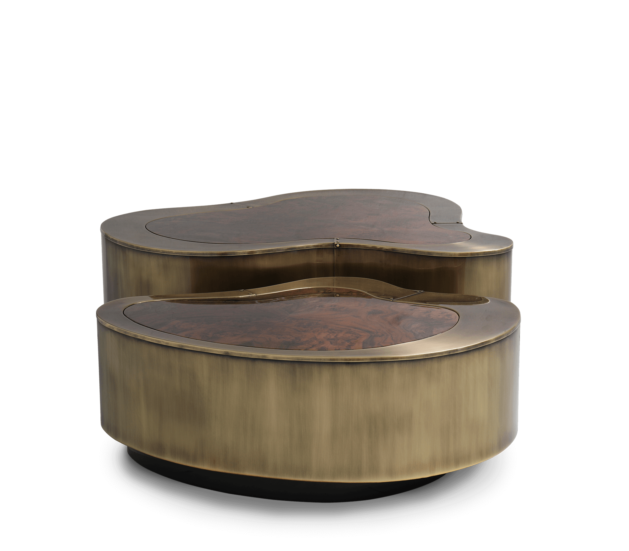 Crest patina & walnoot salontafelset