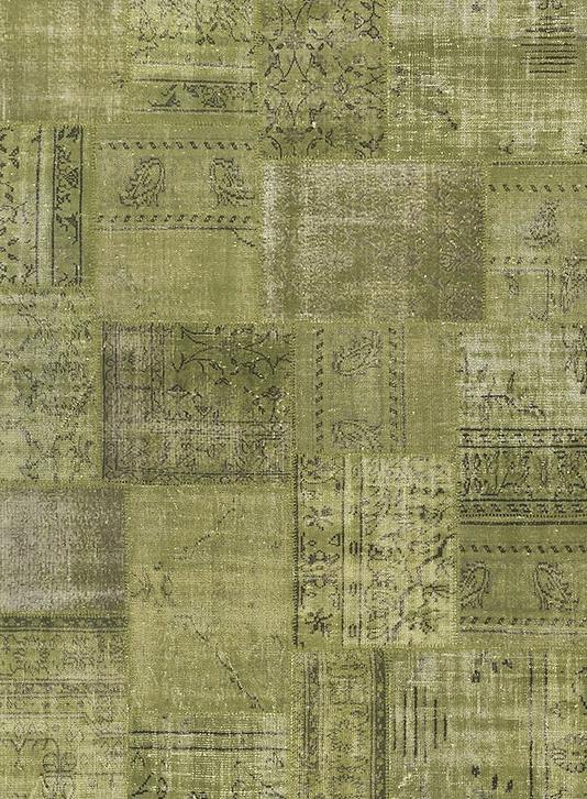 Citroengroen patchwork vloerkleed