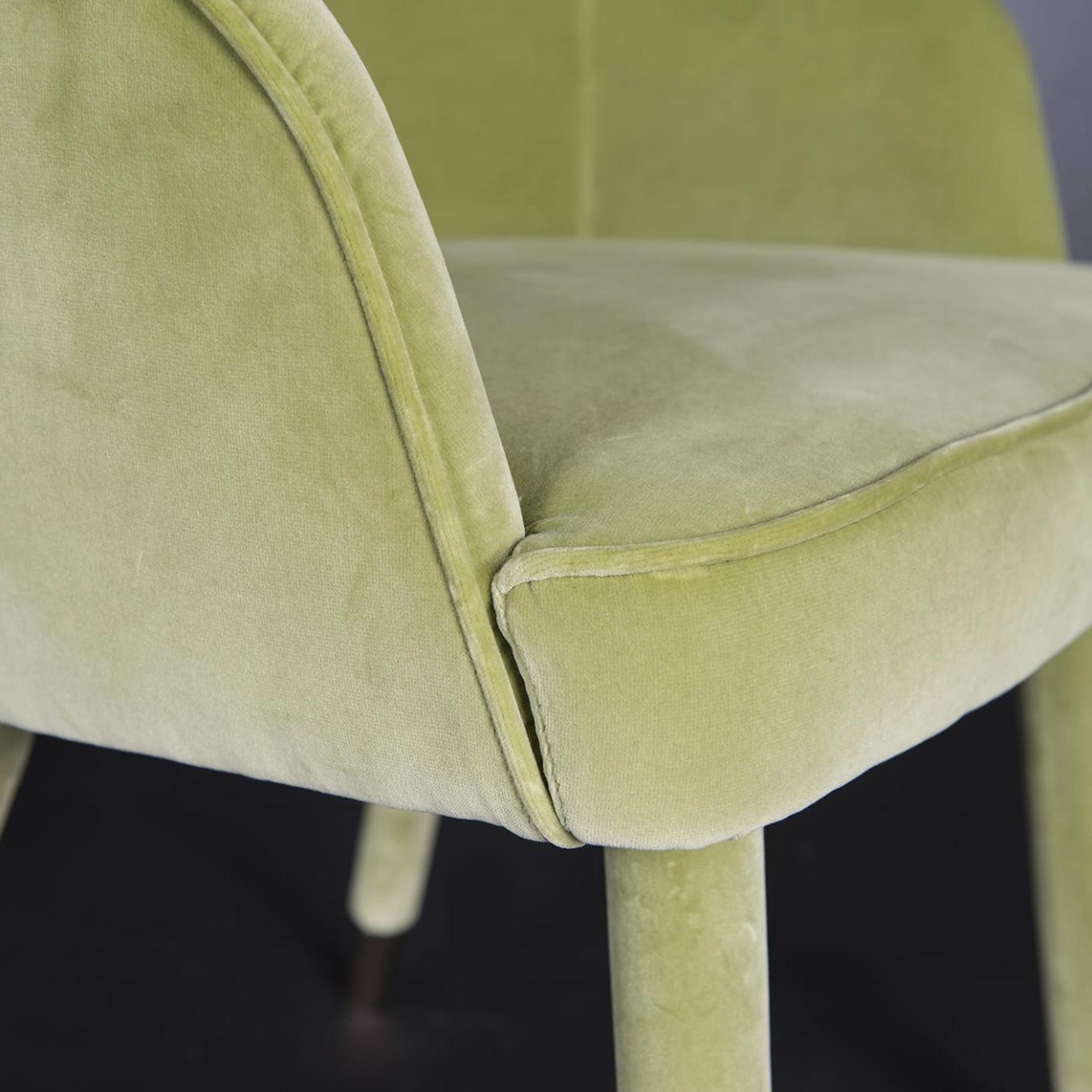Chaise verte avec accoudoirs Paulette