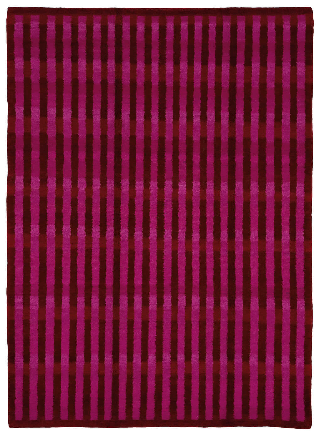 Tapis Gamba rayures verticales rouge rose | Taille: 200 × 300 cm