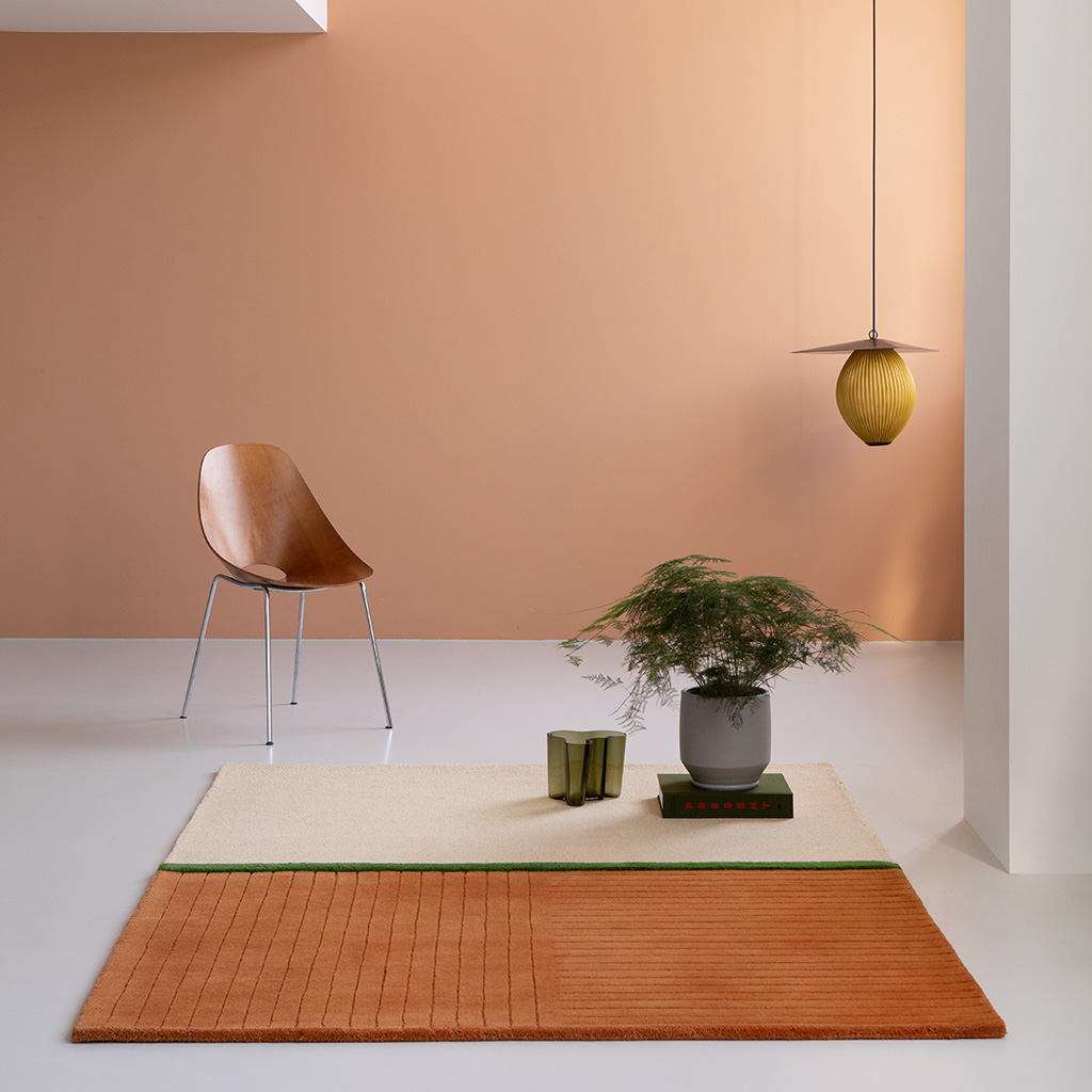 Decor Rhythm mandarijn designer handgemaakt tapijt | Maat: 200 × 280 cm