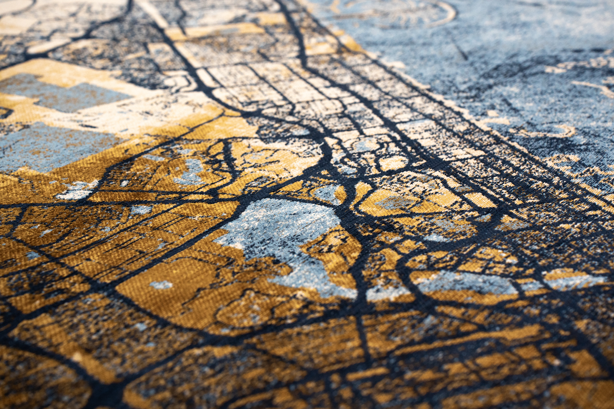 Gold Sea rond tapijt | Maat: 100 × 140 cm