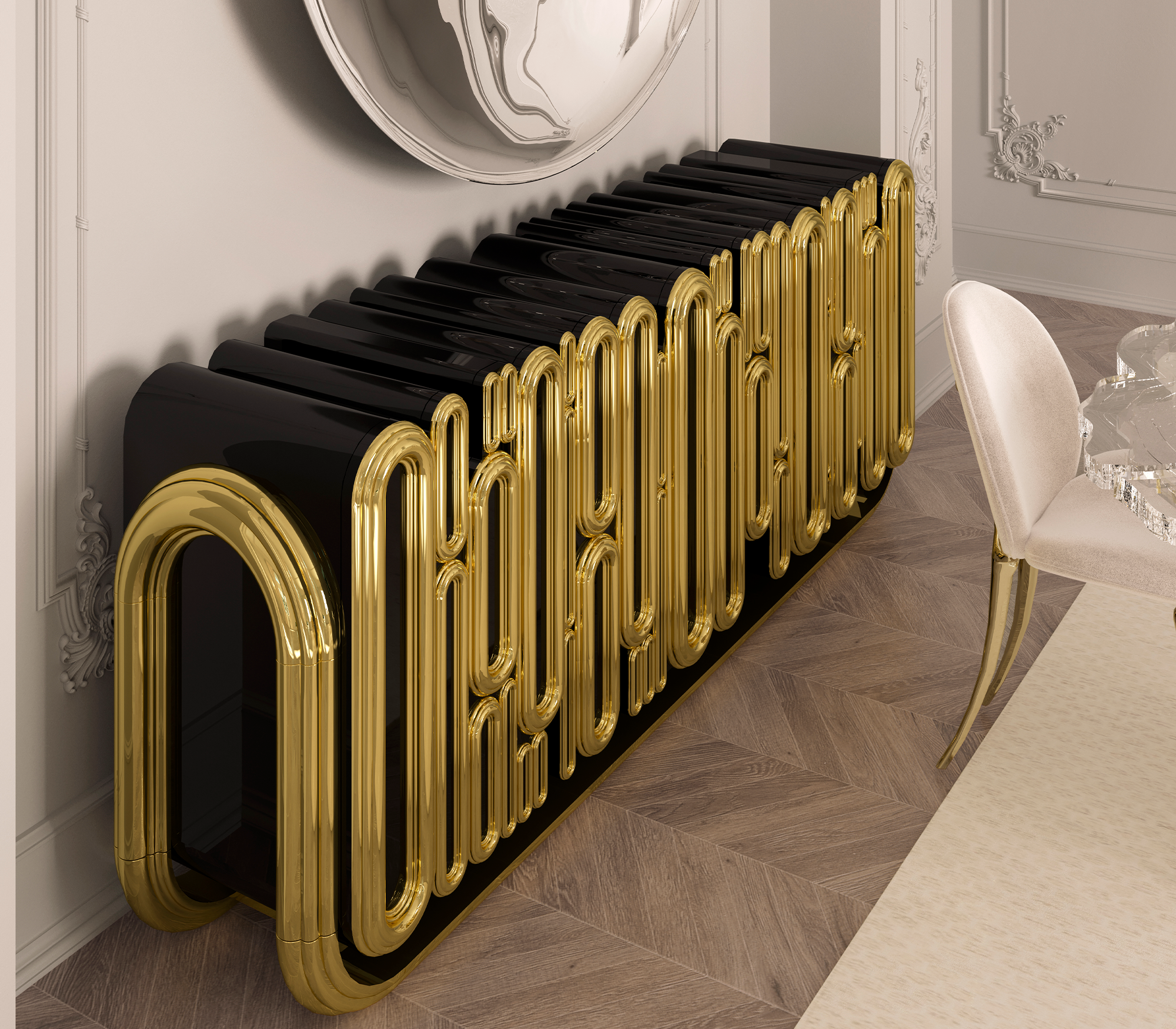 Ellipse goud dressoir
