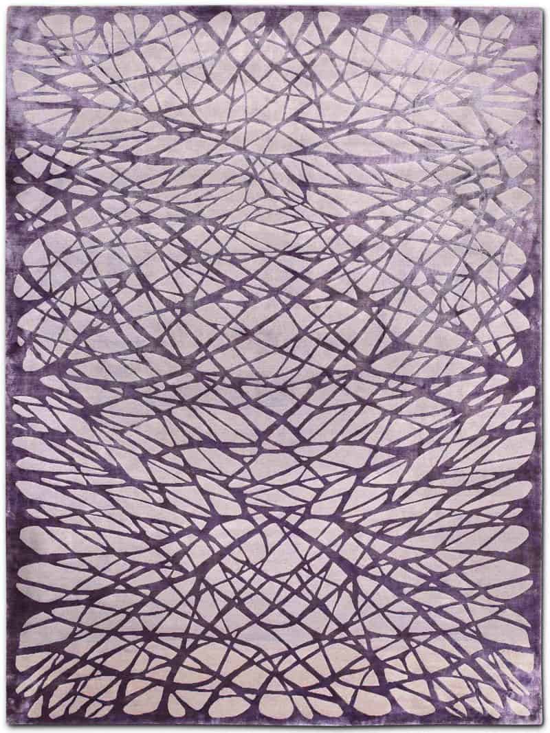 Tapis noué à la main Dresden lilas | Taille: 365 × 457 cm
