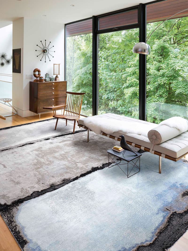 Tapis de luxe fait main Agra charcoal