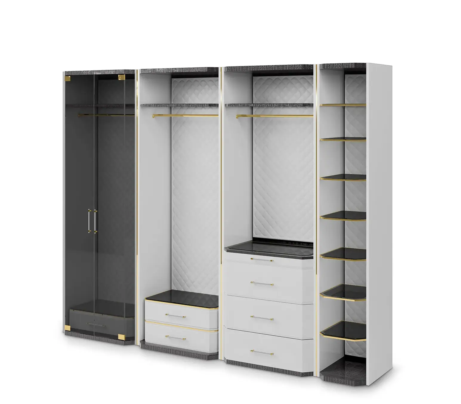 Armoire-penderie Cadence grise