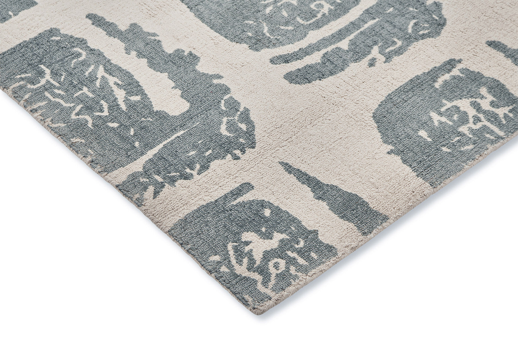 Woodblock grijs vloerkleed