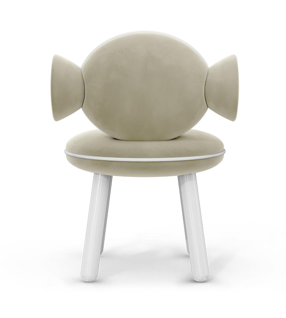 Petit pouf-chaise Lolly crème