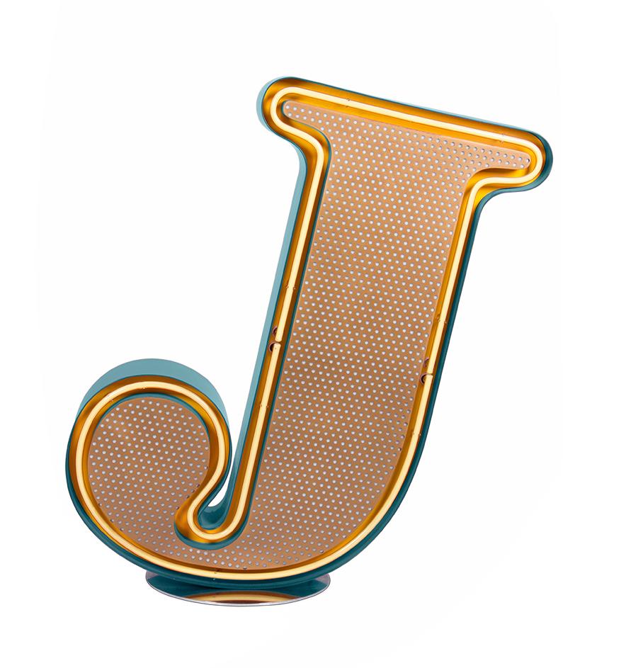 Lettre J lumineuse Joyful