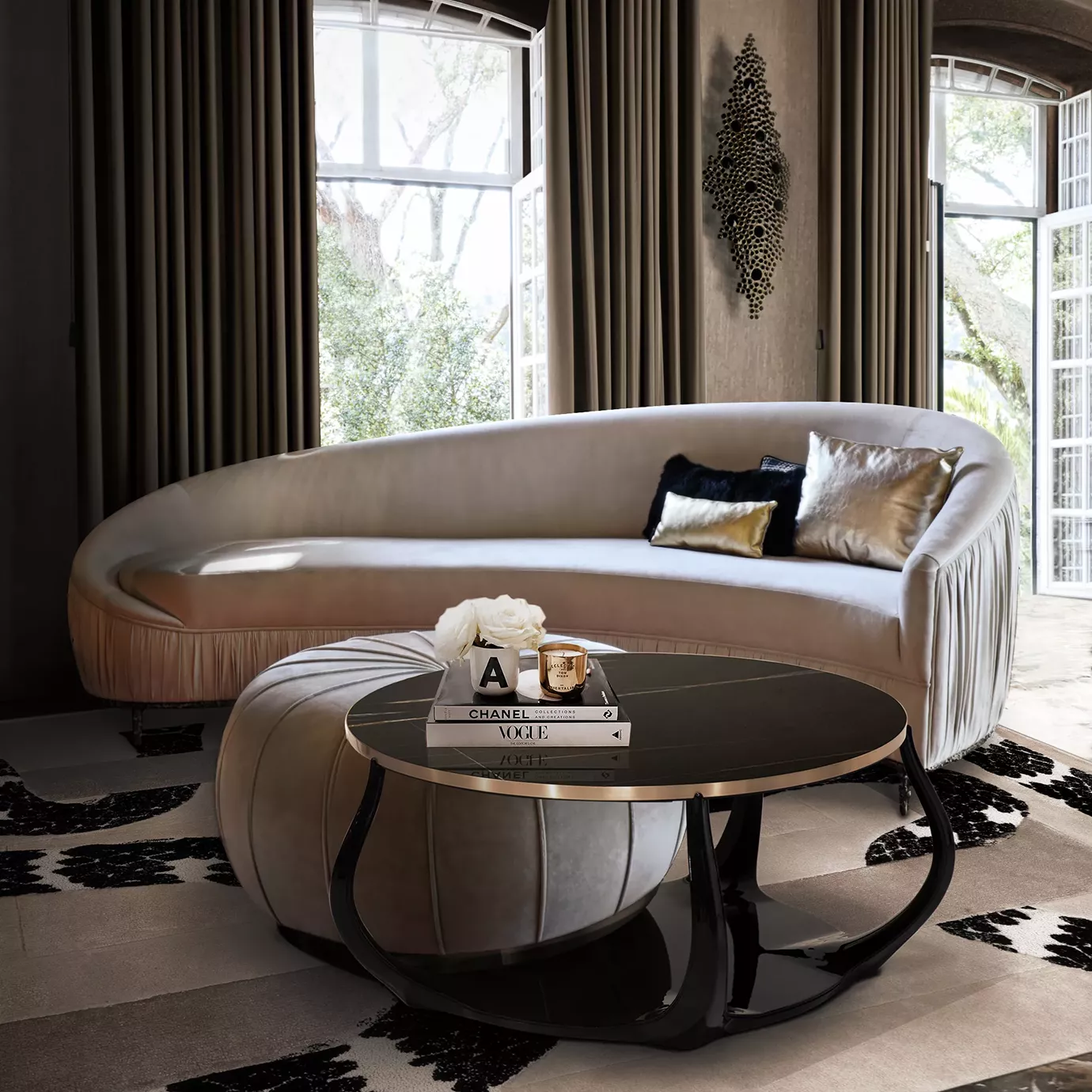 Enlace Sahara Noir marmeren salontafel