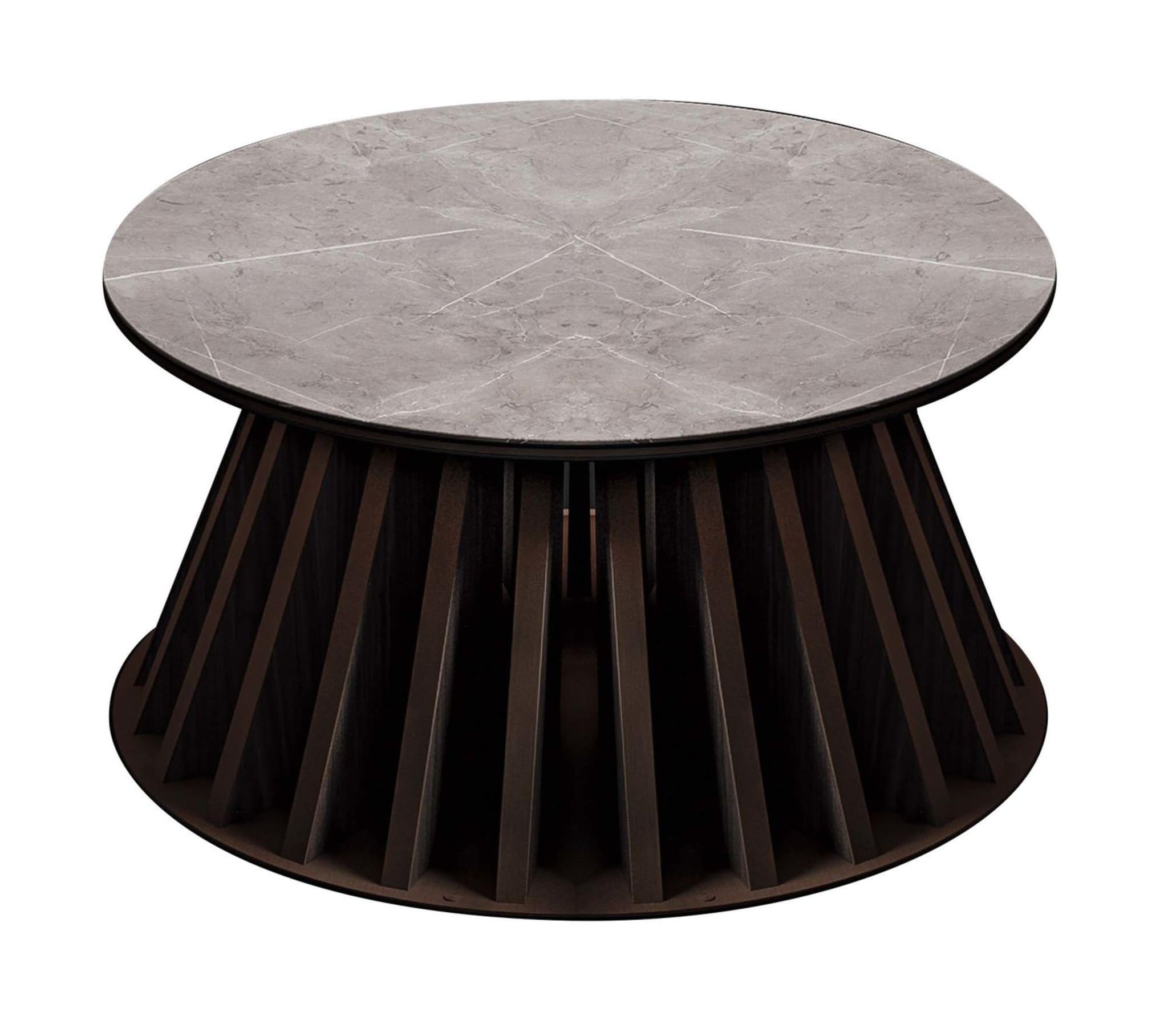 Marmer/hout salontafel