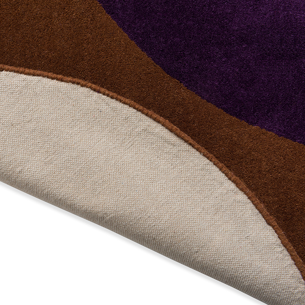 Tapis en laine designer Flower Spot châtaigne/violet