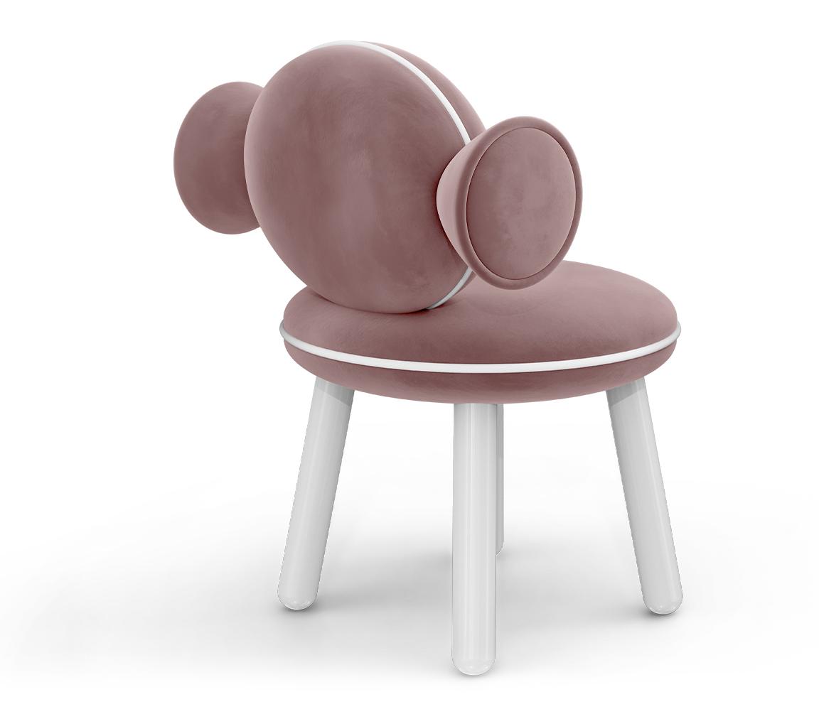 Petit pouf-chaise Lolly rose