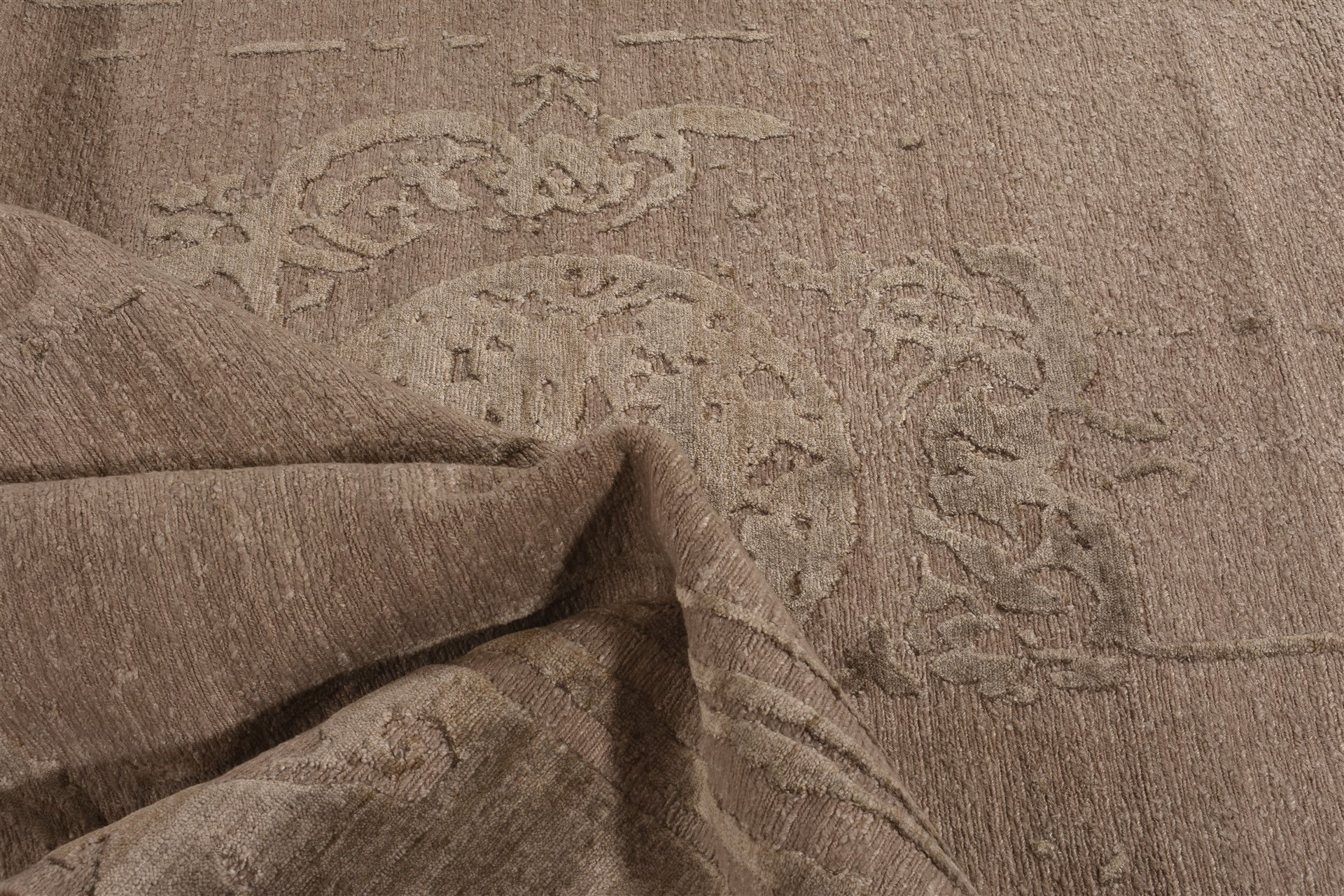 Tapis indien en soie de bambou noué à la main