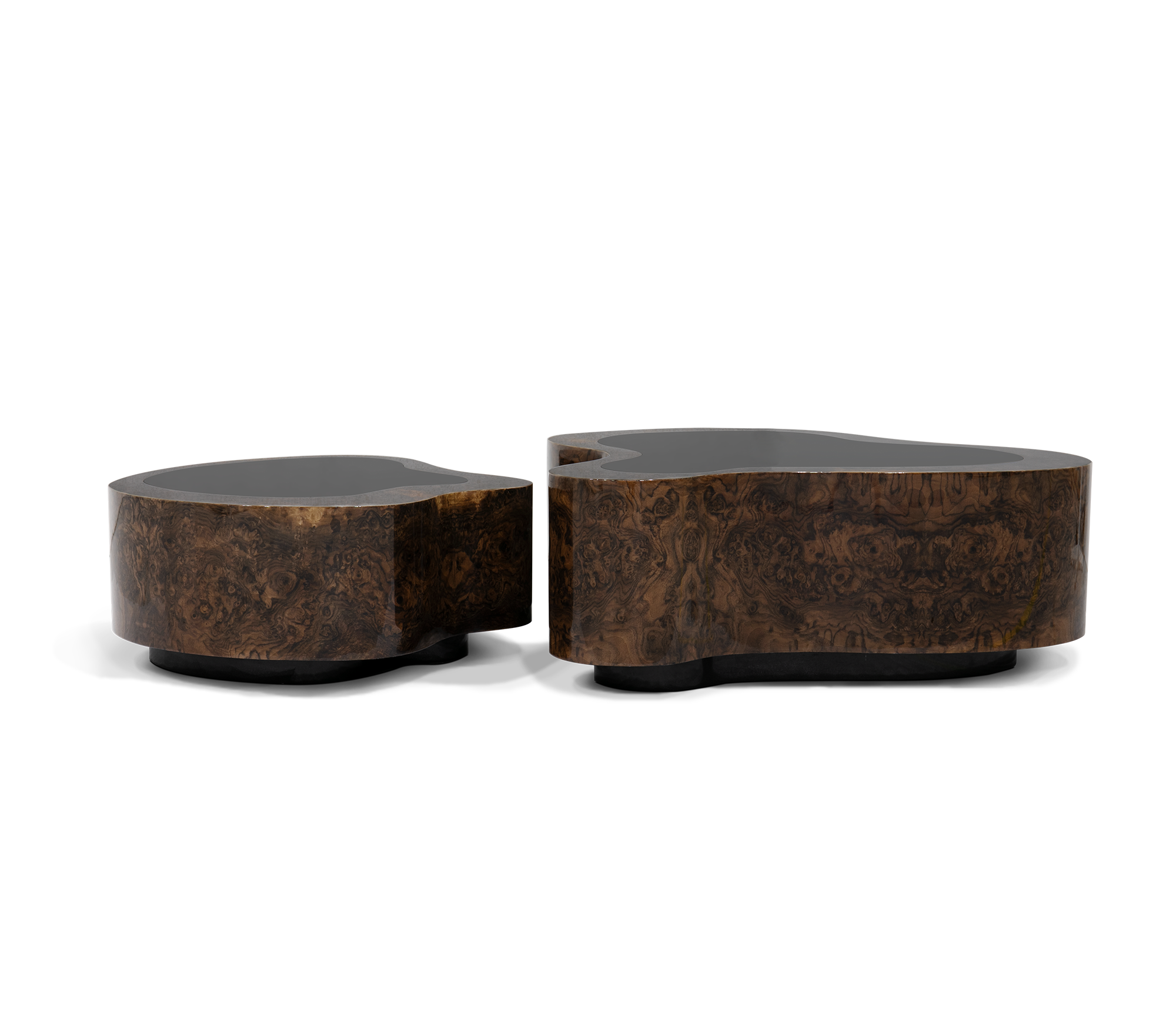 Ensemble de tables basses Crest en noyer
