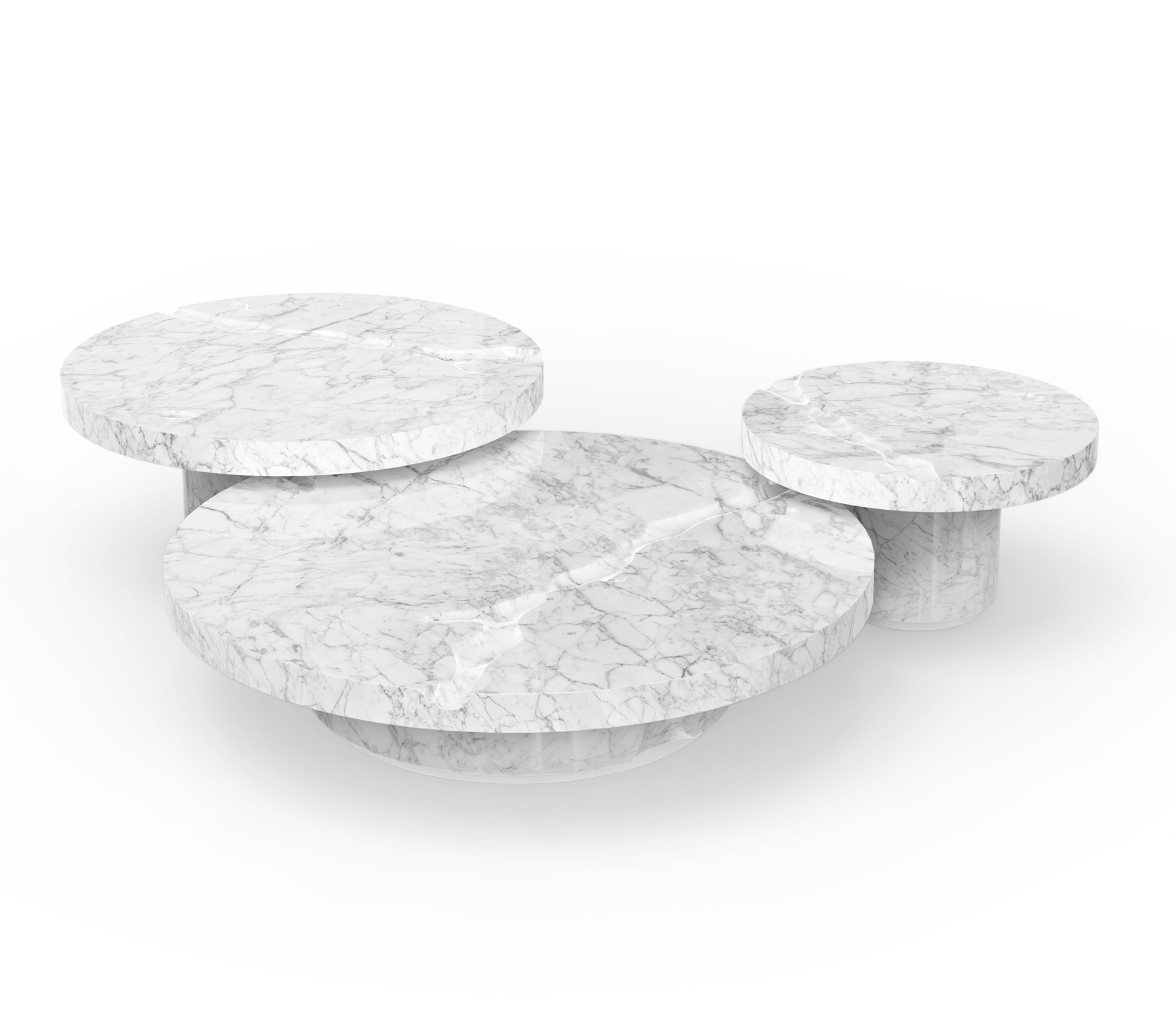 Dominion Carrara marmer 3-delige centertafelset