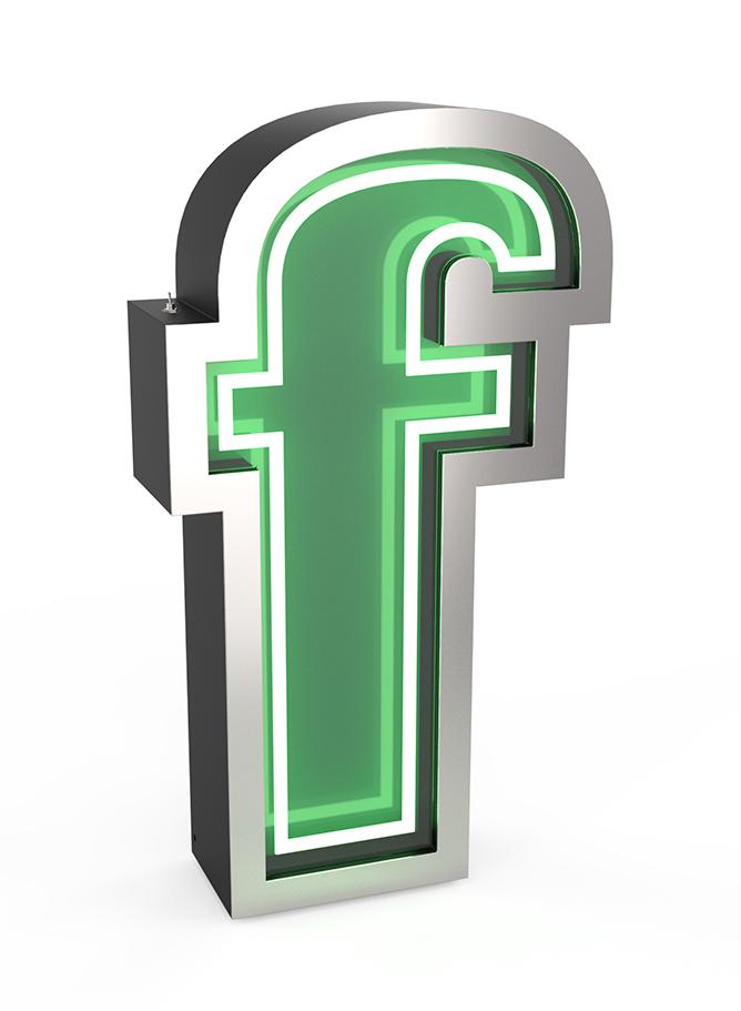 Lettre F lumineuse Fancy