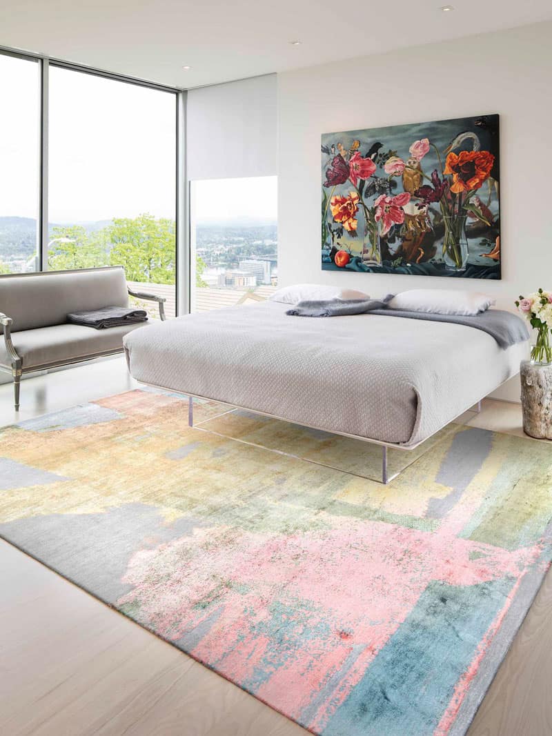 Tapis tissé main Pastel Sun | Taille: 305 × 427 cm