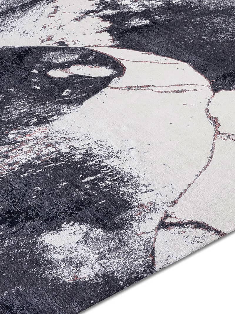 Tapis noué à la main Black & White | Taille: 183 × 274 cm