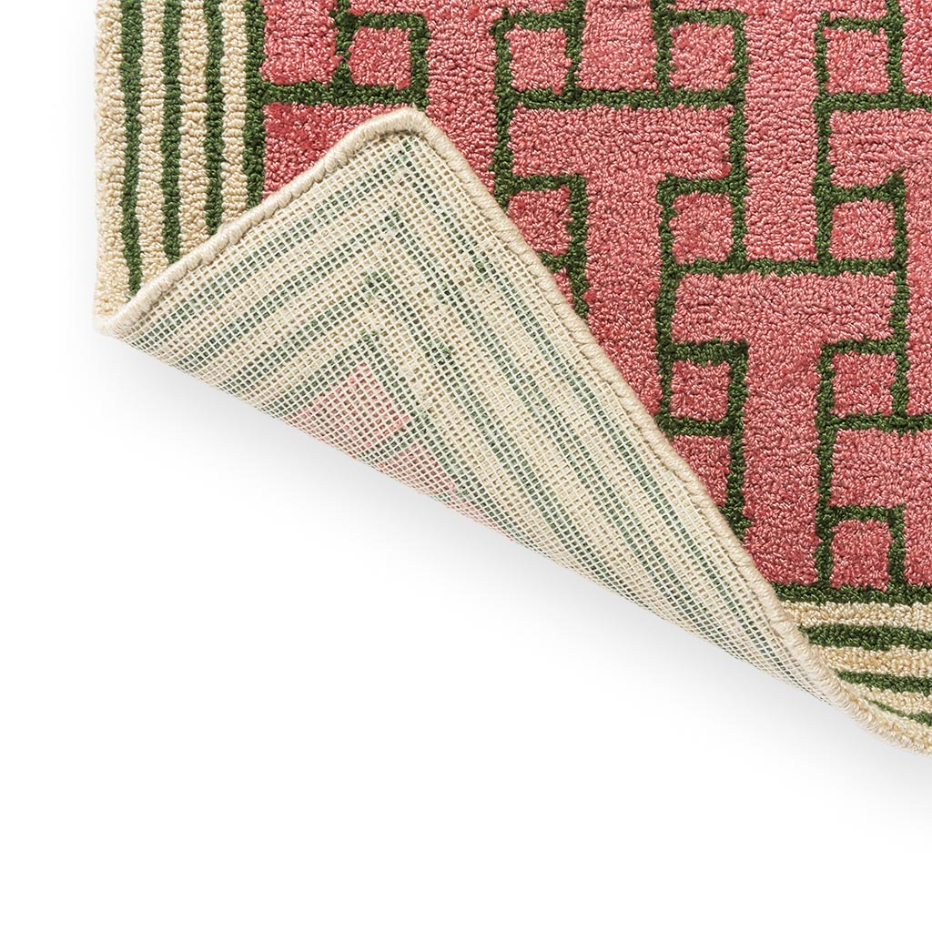 Monogram roze outdoor vloerkleed | Maat: 250 × 350 cm