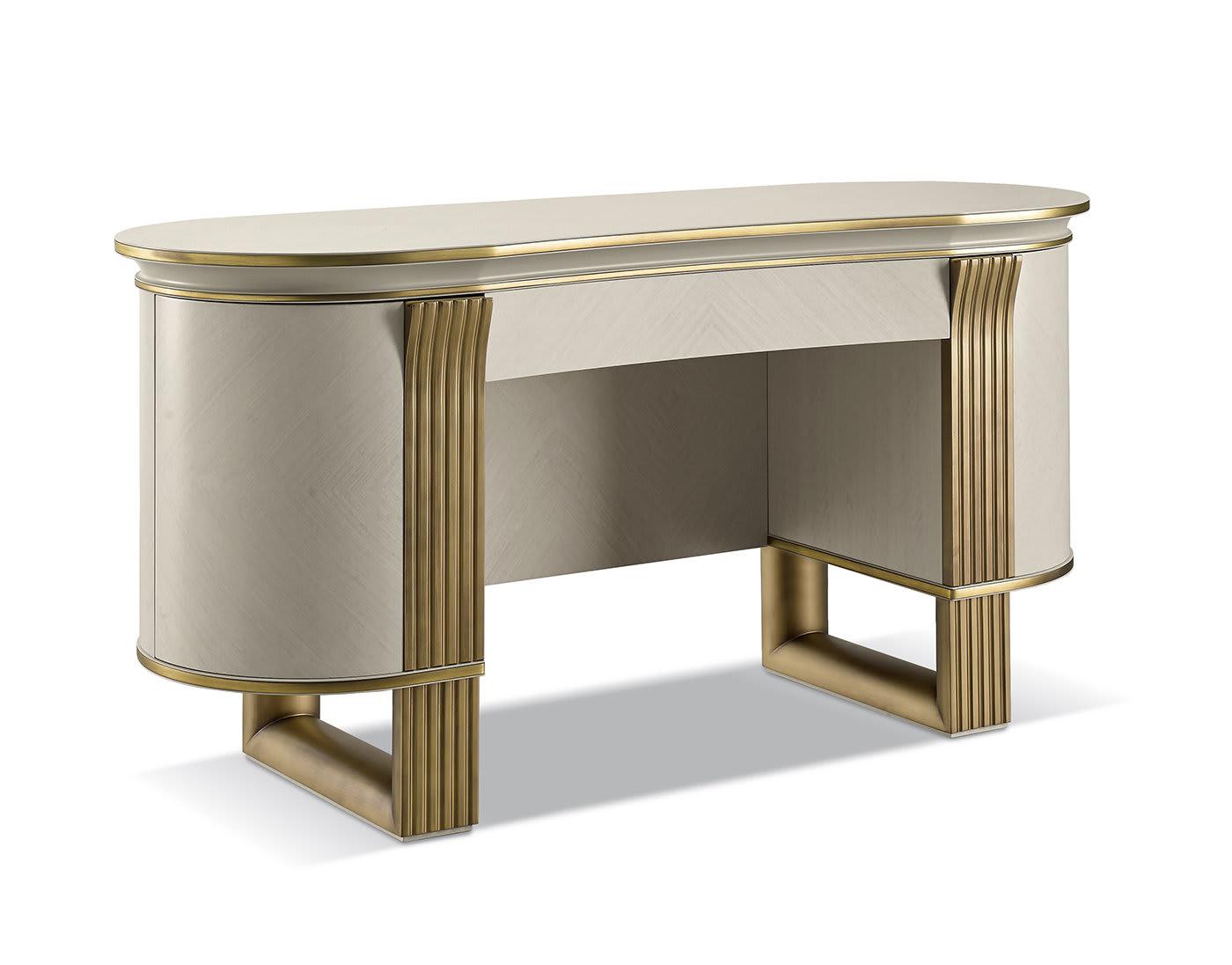 Oliver wit/gouden kaptafel | Configuratie: Met spiegel