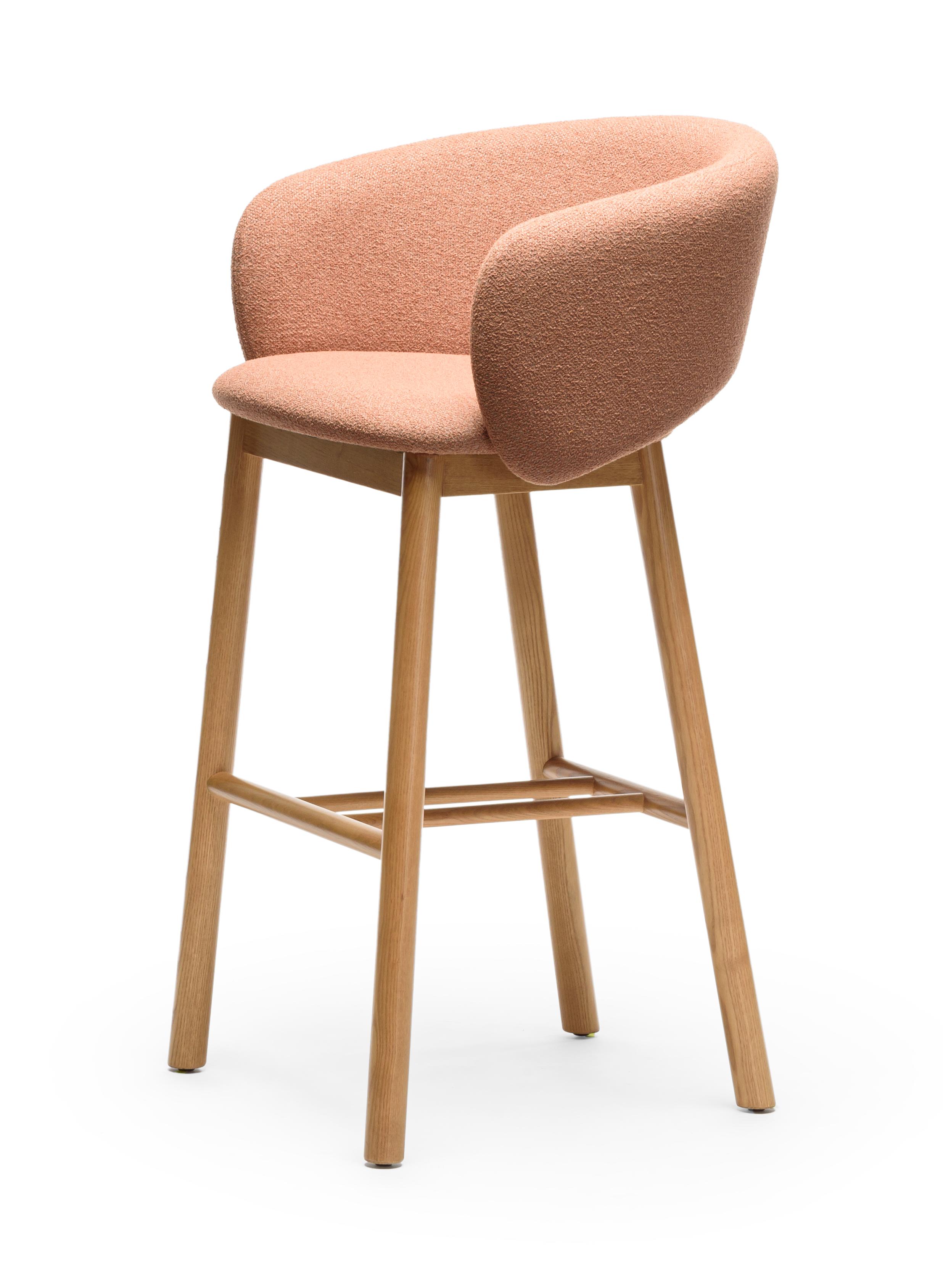 Tabouret de bar Bel SG-75 en frêne terracotta
