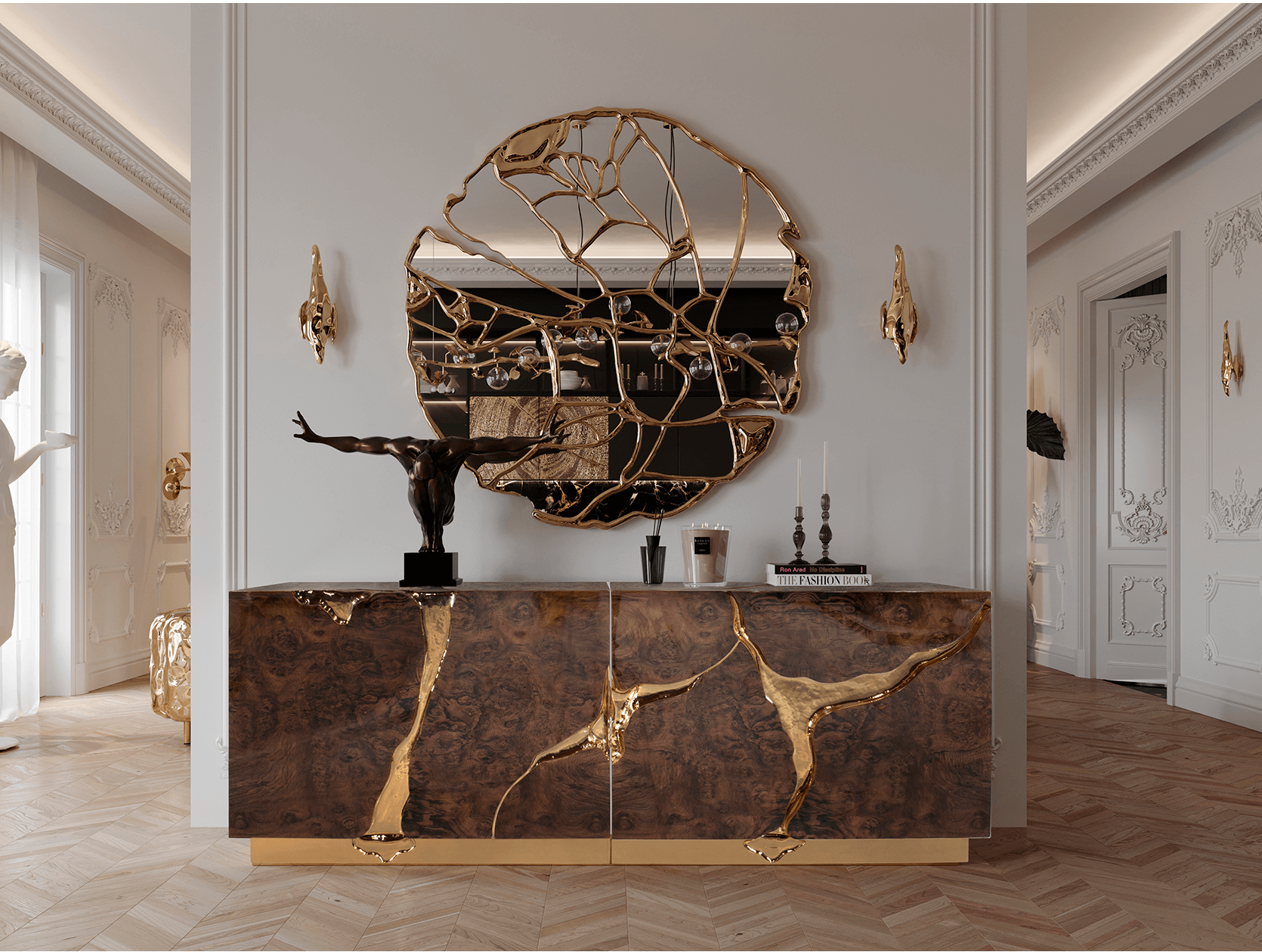 Fissure walnoot dressoir