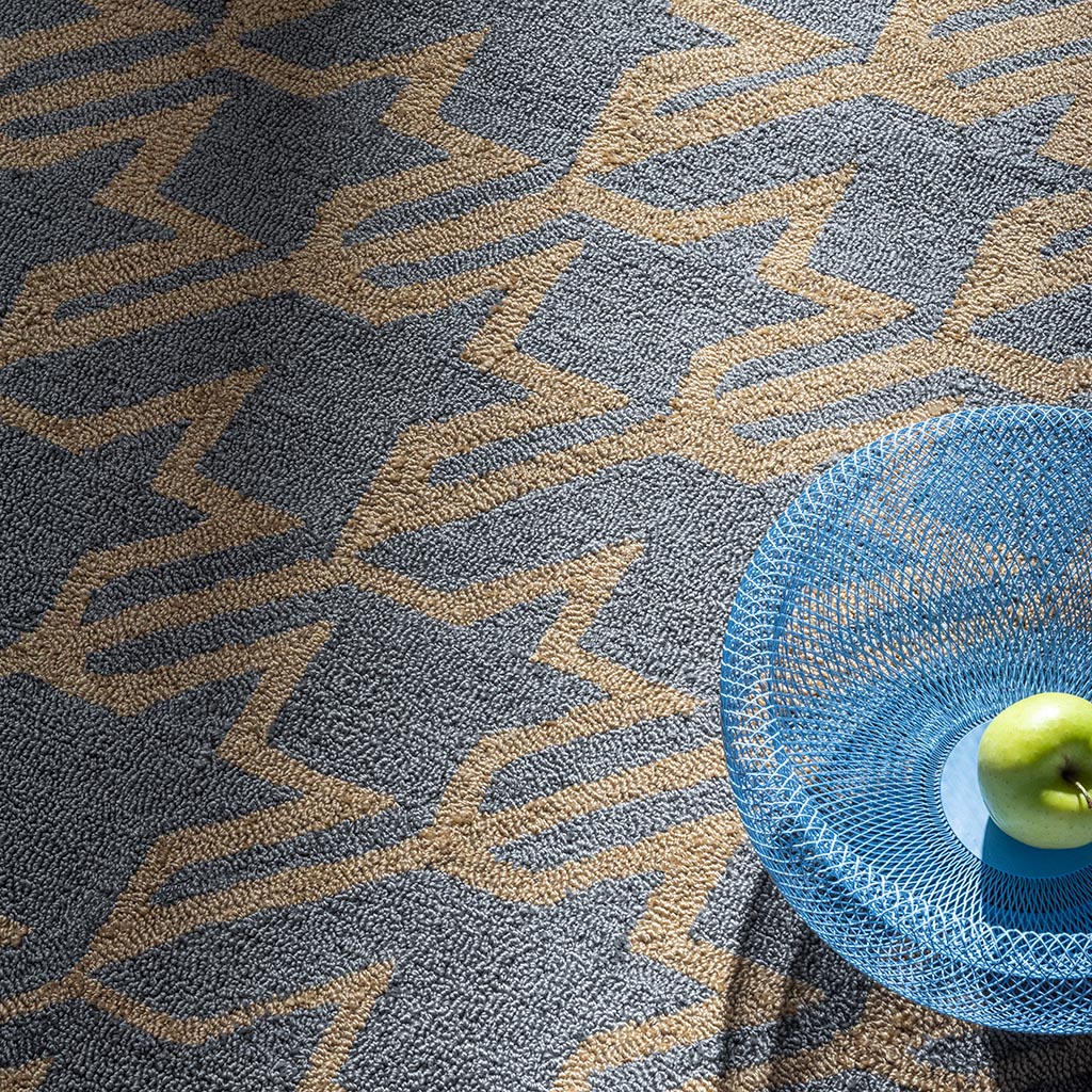 Tapis d’extérieur Houndstooth bleu délavé | Taille: 200 × 280 cm