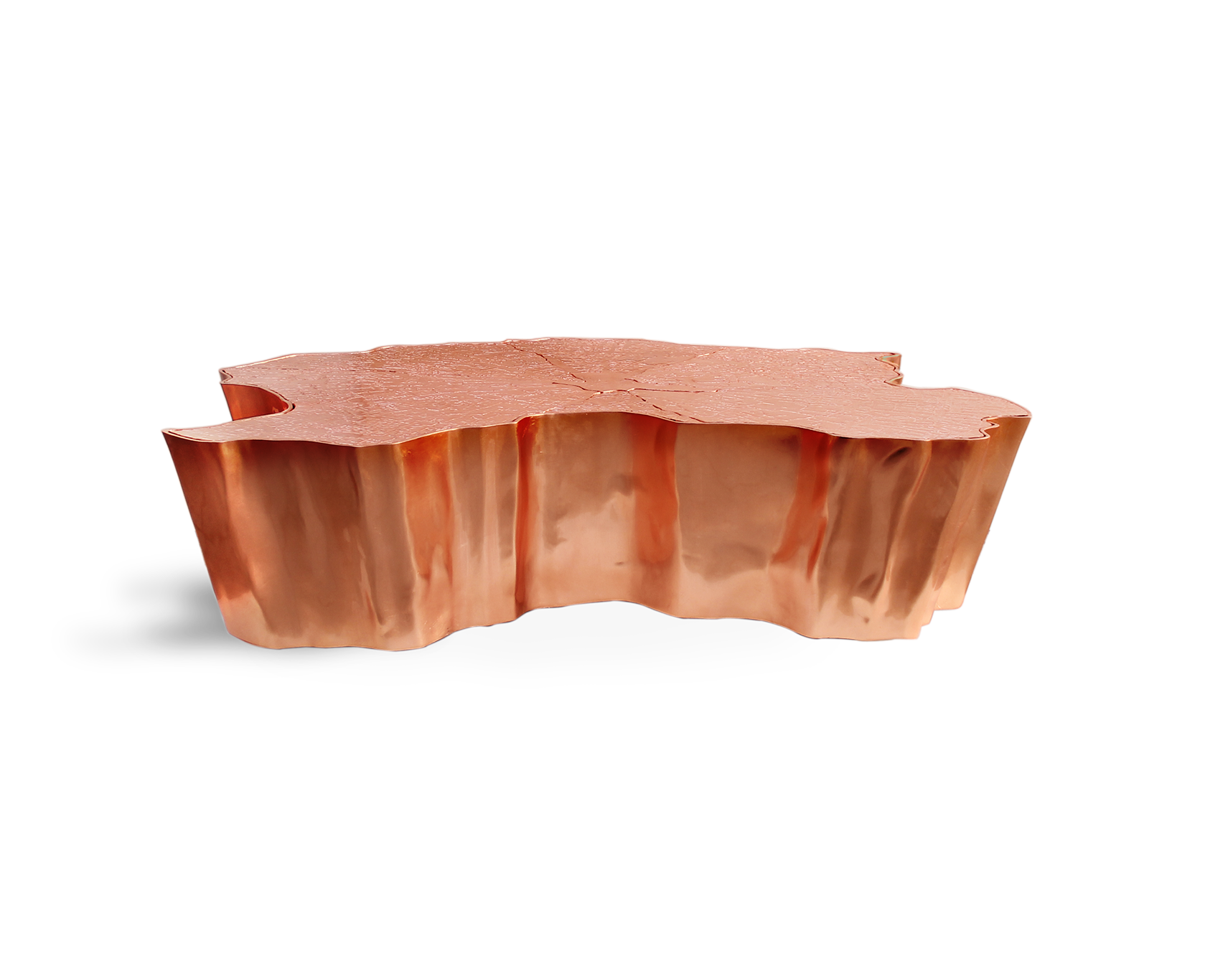 Table basse Paradise en cuivre | Dimensions: B 138 × D 95 × H 36 cm Table basse Paradise en cuivre | Dimensions: B 138 × D 95 × H 36 cm