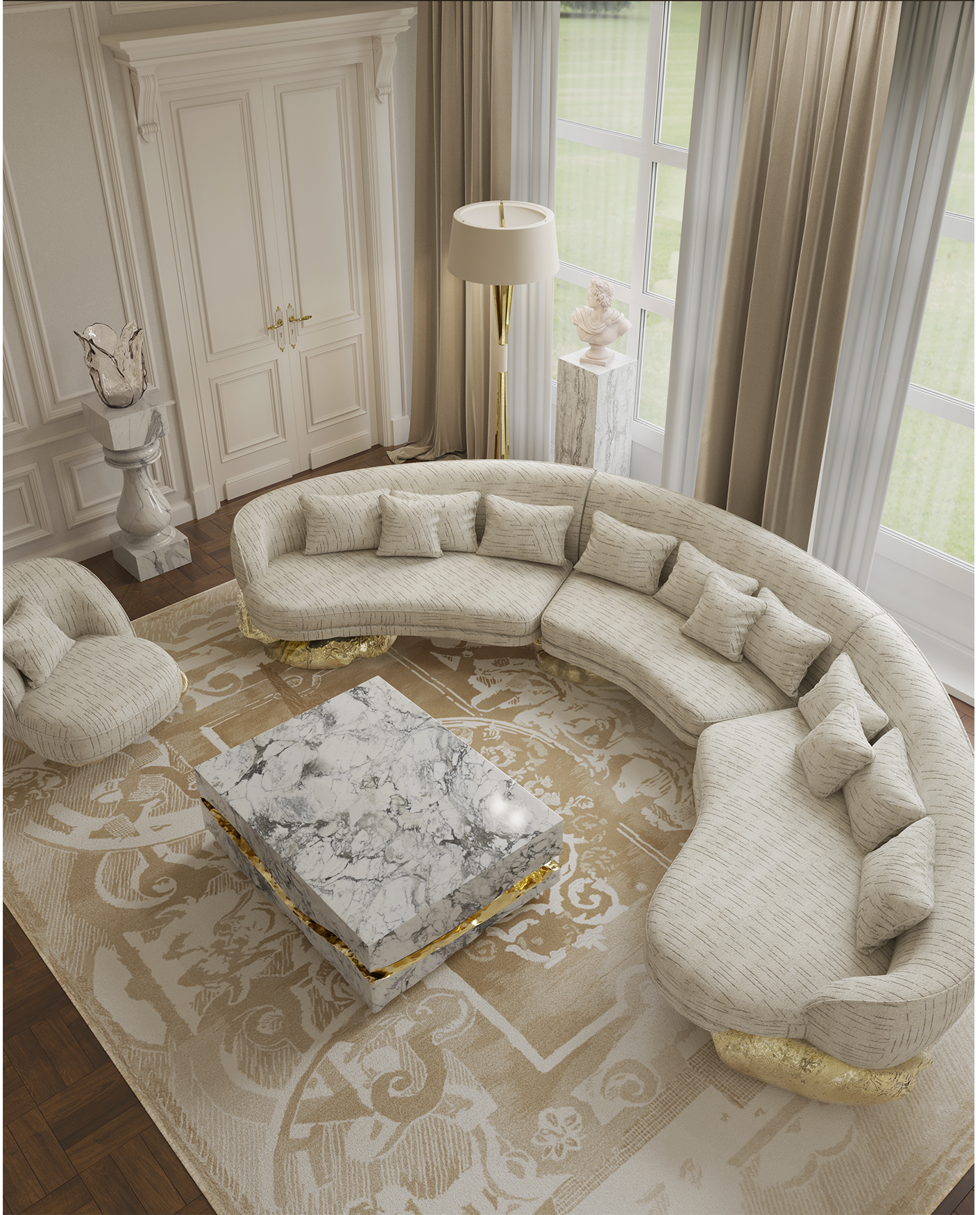Boulder Carrara marmeren tafel