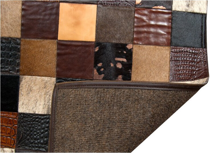 Mosaic veelkleurig koeienhuid tapijt | Maat: 160 × 230 cm