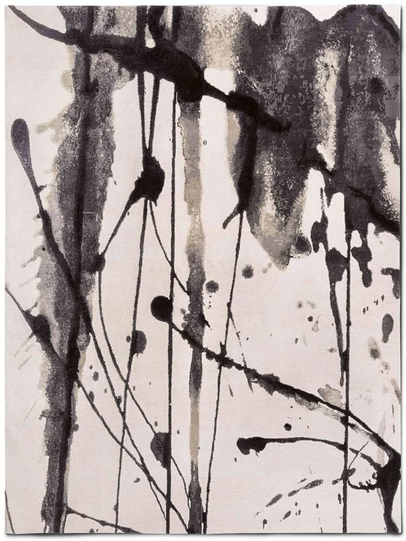 Black & White luxe handgeknoopt tapijt | Maat: 170 × 240 cm