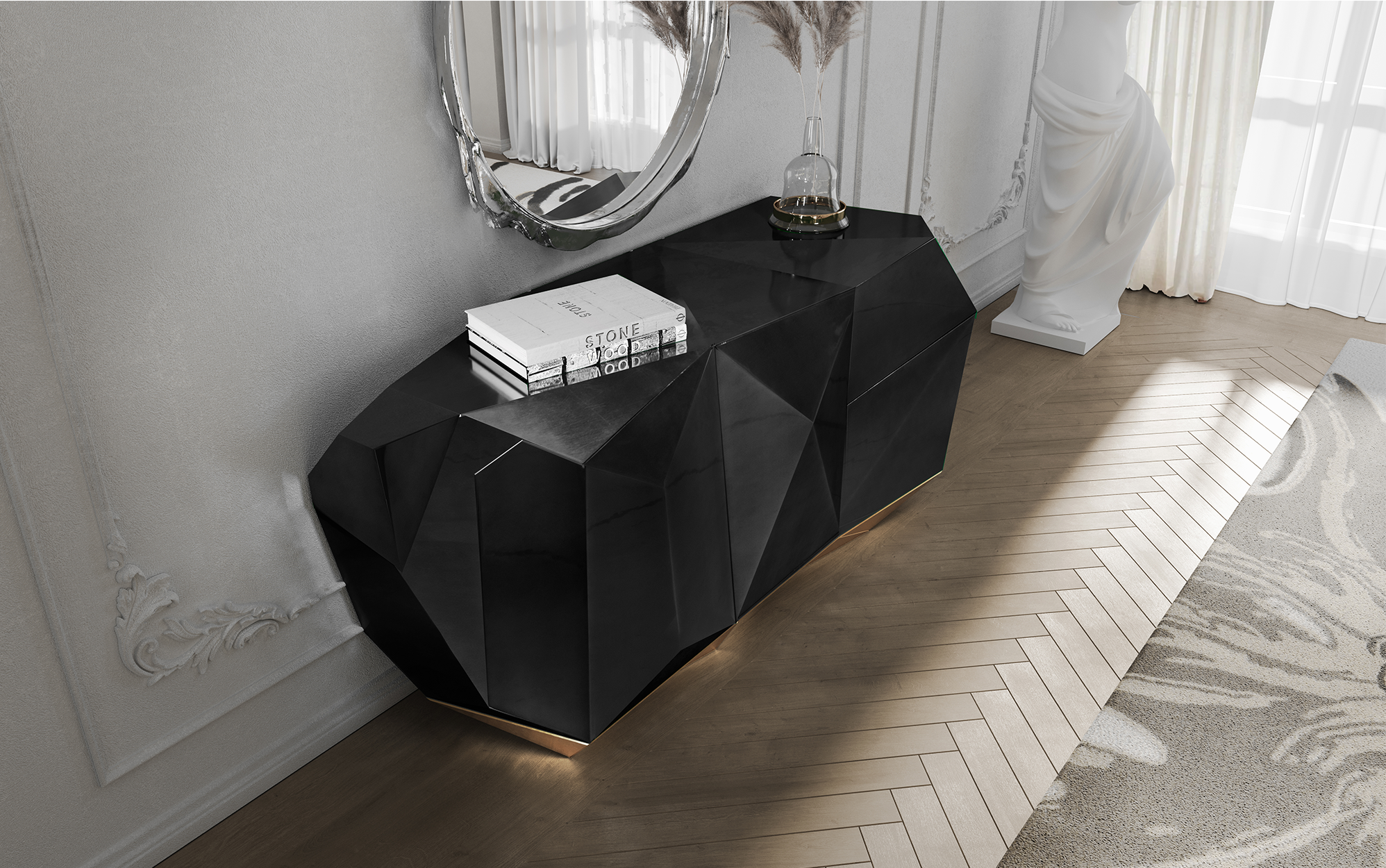 Prism 3 zwart dressoir