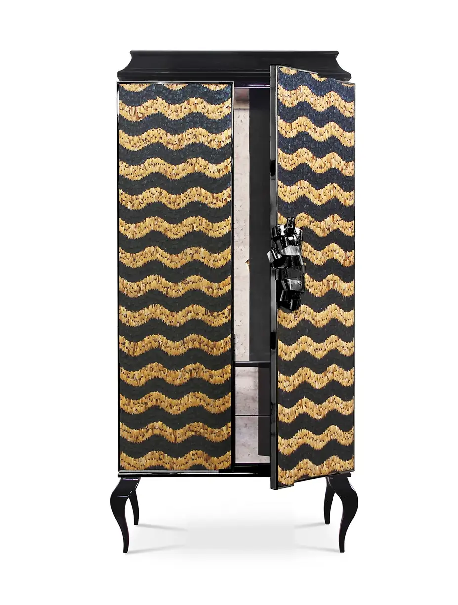 Armoire Mirage plumes caramel