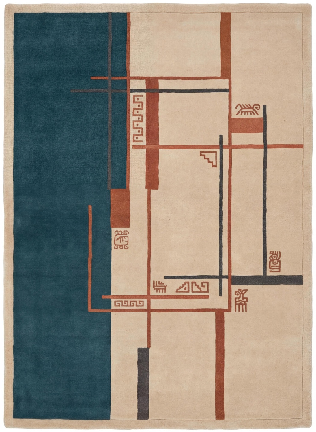 Architect Lines Teal vloerkleed