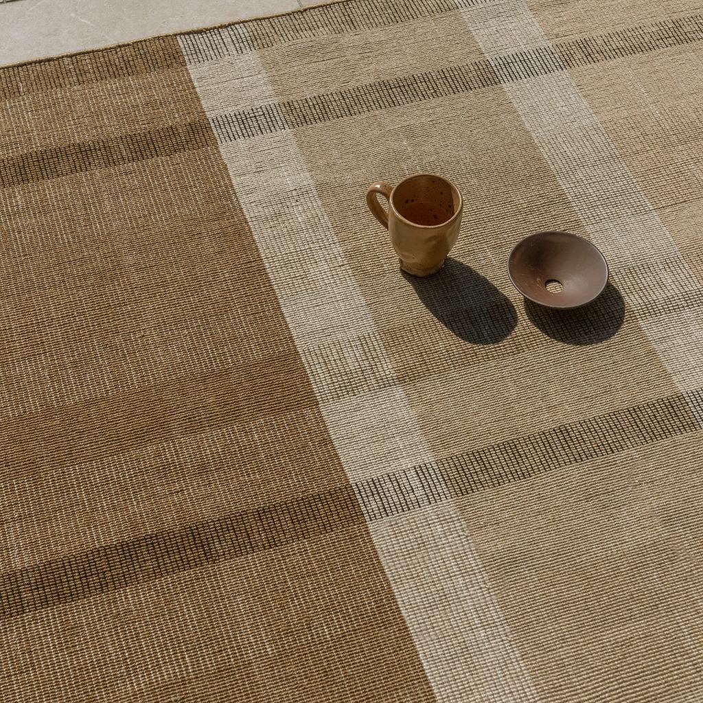 Zona cashew blokstreep outdoor tapijt | Maat: 200 × 280 cm