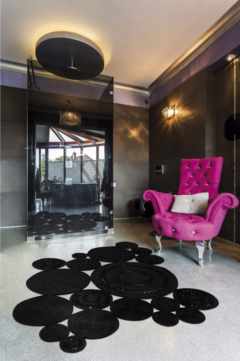 Gevlochten zwart tapijt | Maat: 200 × 300 cm