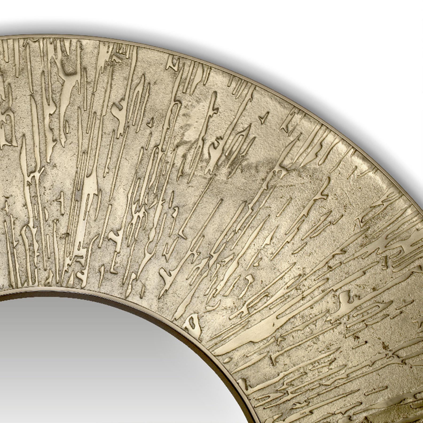 Ronde messing accent wandspiegel