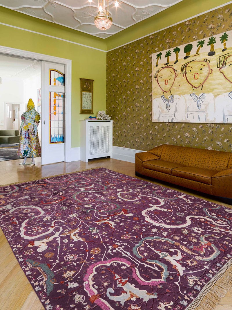 Tabriz Purple luxe vloerkleed | Maat: 300 × 400 cm