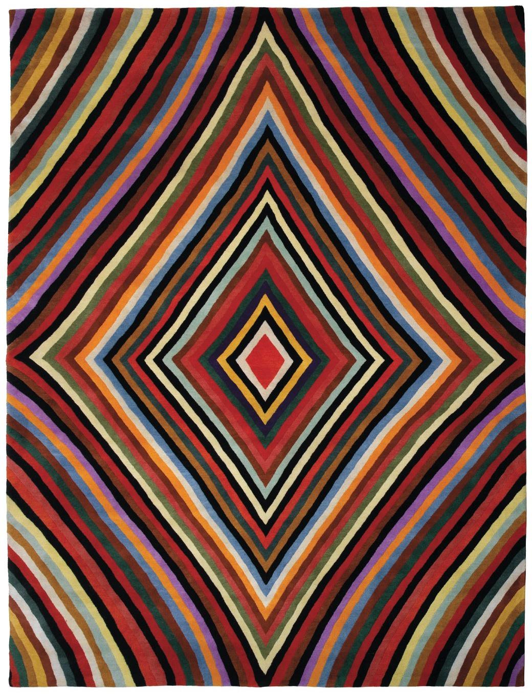 Abstract handgemaakt luxe vloerkleed