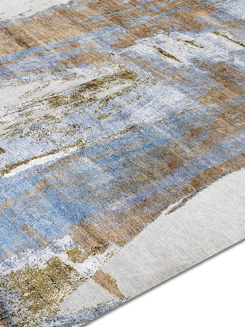 Gold roest handgeweven vloerkleed