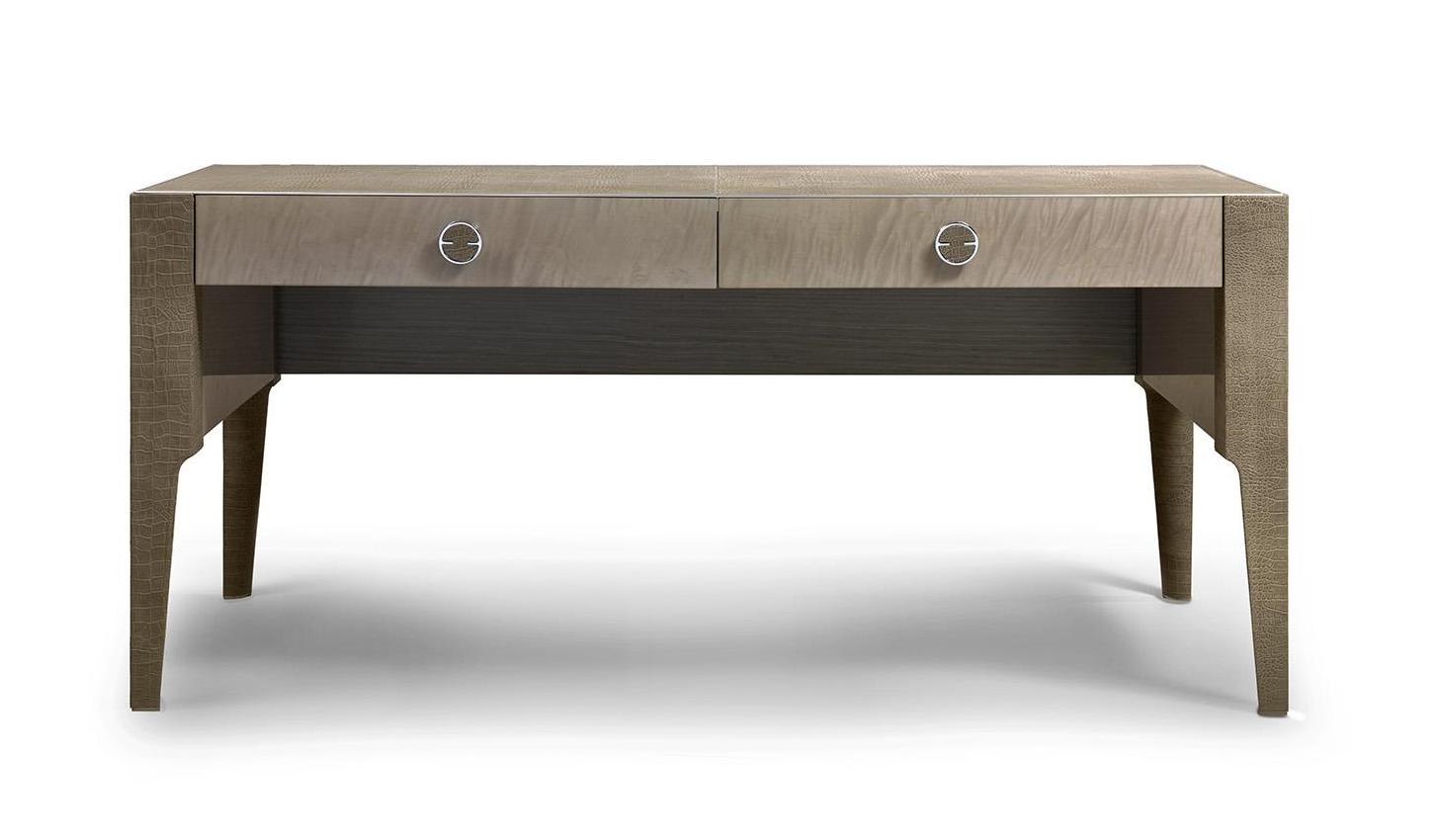 Bureau avec pieds gainés de cuir