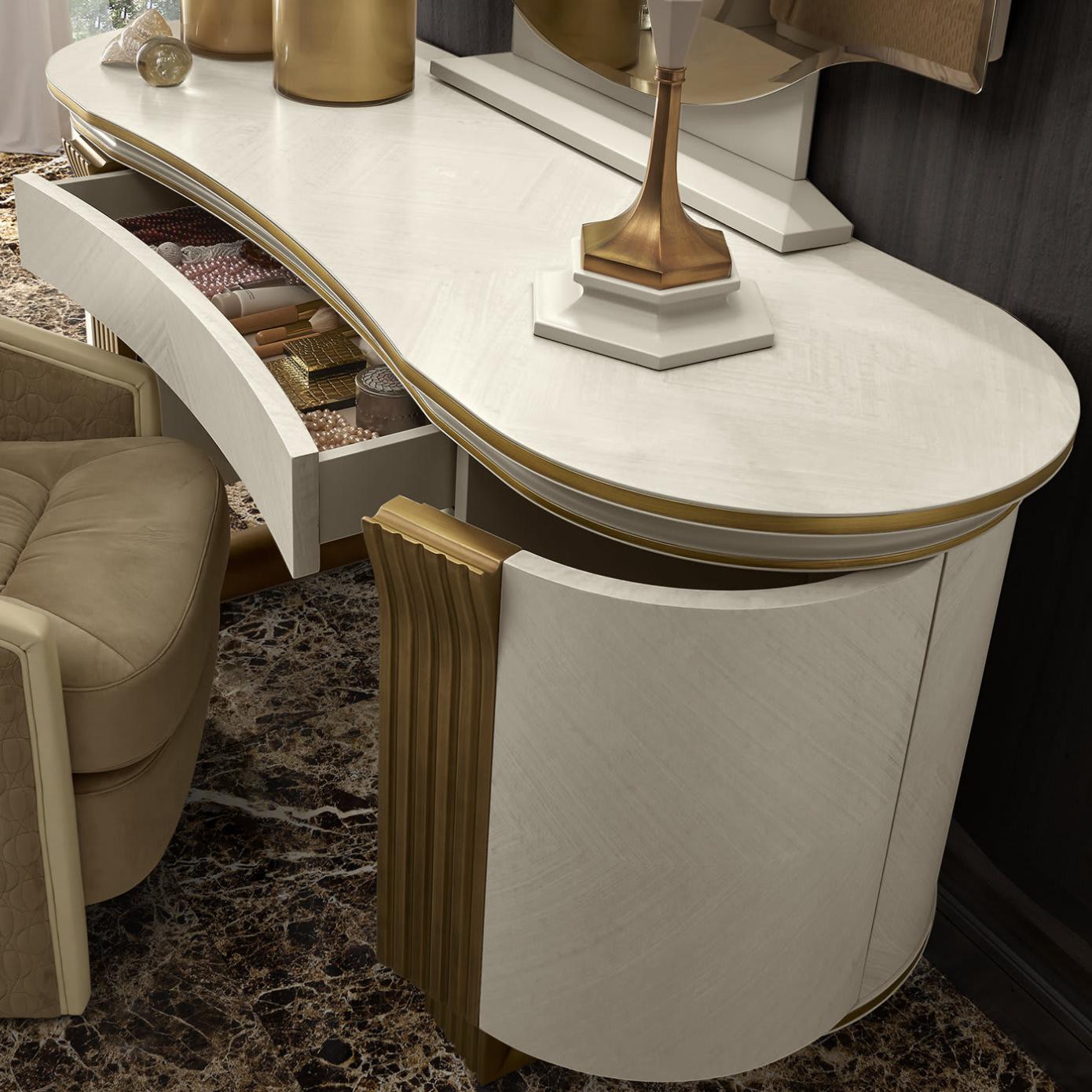 Oliver wit/gouden kaptafel | Configuratie: Met spiegel