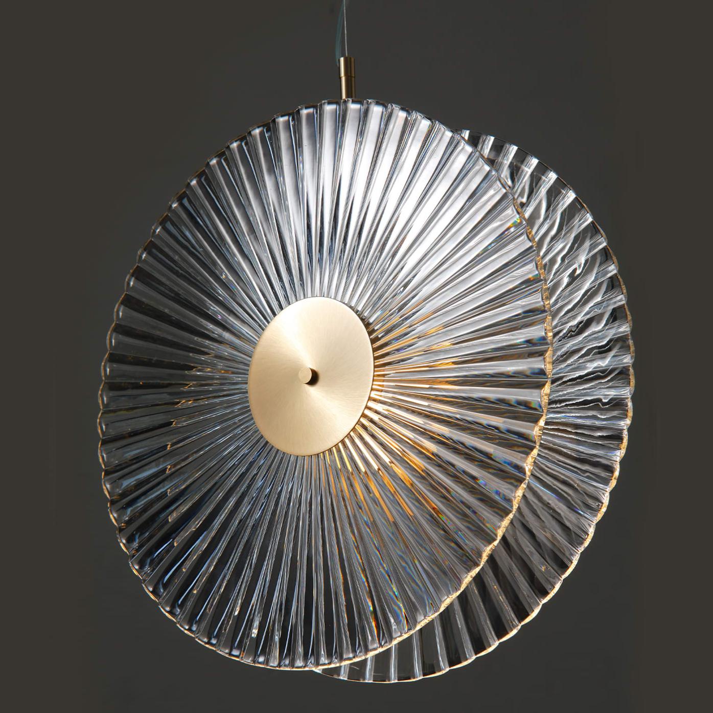 Lustre double disque Ripple en cristal