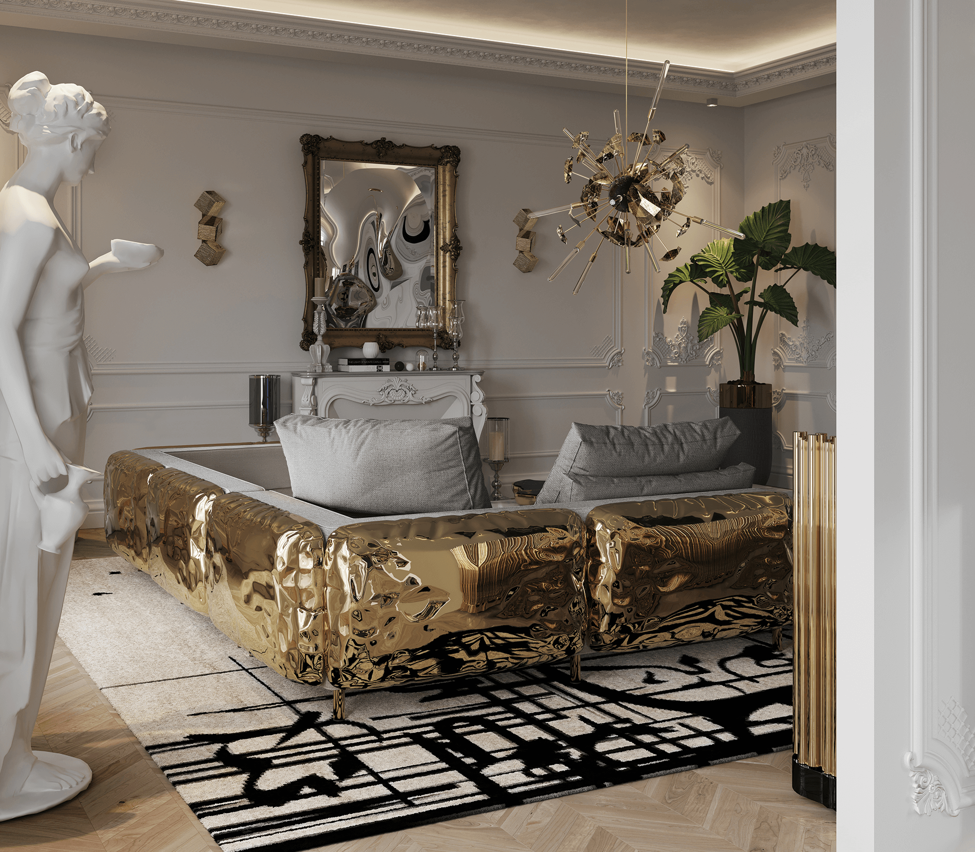 Canapé modulaire noir Imperia