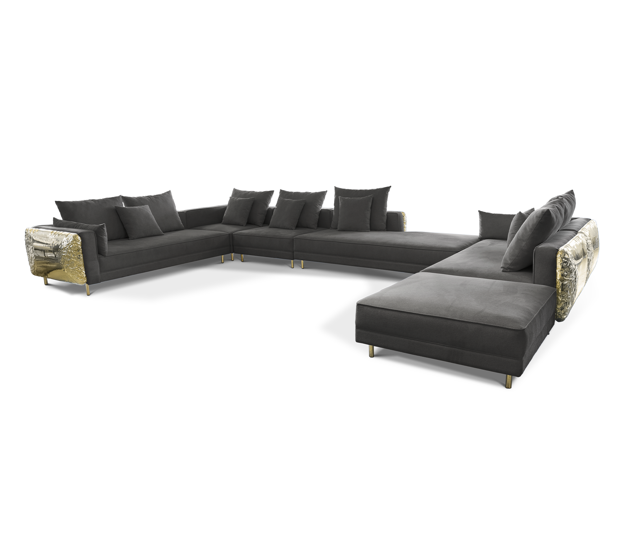 Canapé modulaire noir Imperia